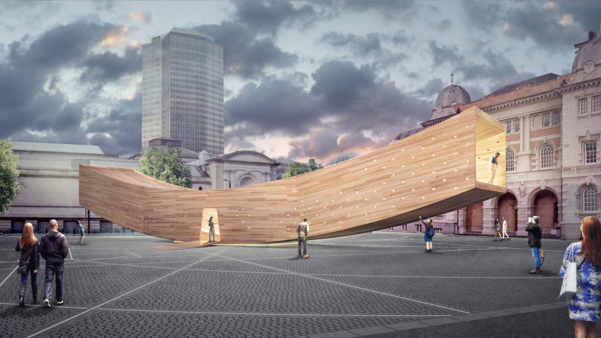 Alison Brooks Architects- The Smile, a 113-foot-long pavilion designed by Alison Brooks Architects for the London Design Festival.